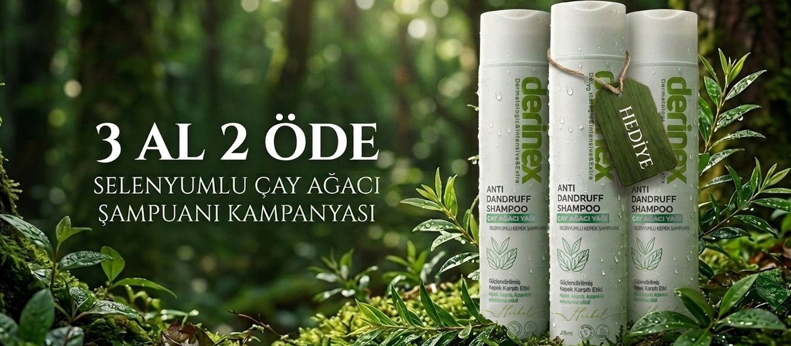 Derinex selenyumlu çay ağacı şampuanında 3 al 2 öde