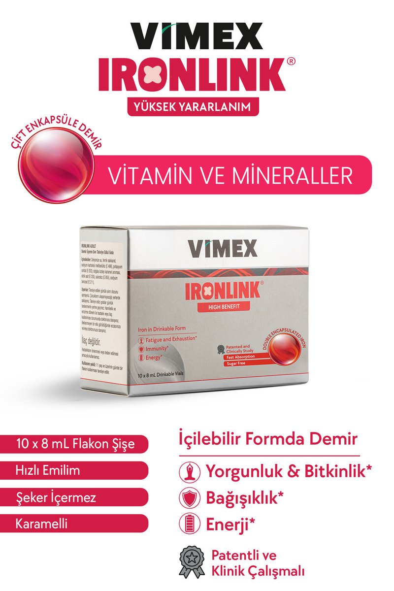 Ironlink Demir Takviyesi 8 Ml X 10 - Demir 14 Mg