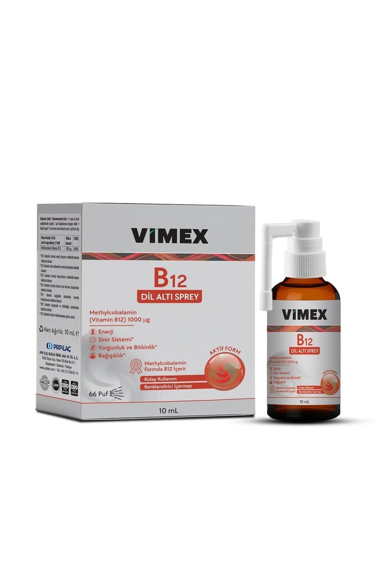 Vimex B12 Sublingual Spray - Vitamin B12 Dil Altı Spreyi 10 ml