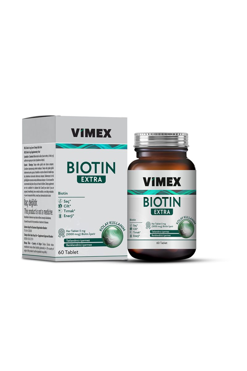 Biotin Extra 60 Tbl - Biotin 5.000 Mcg, Biyotin