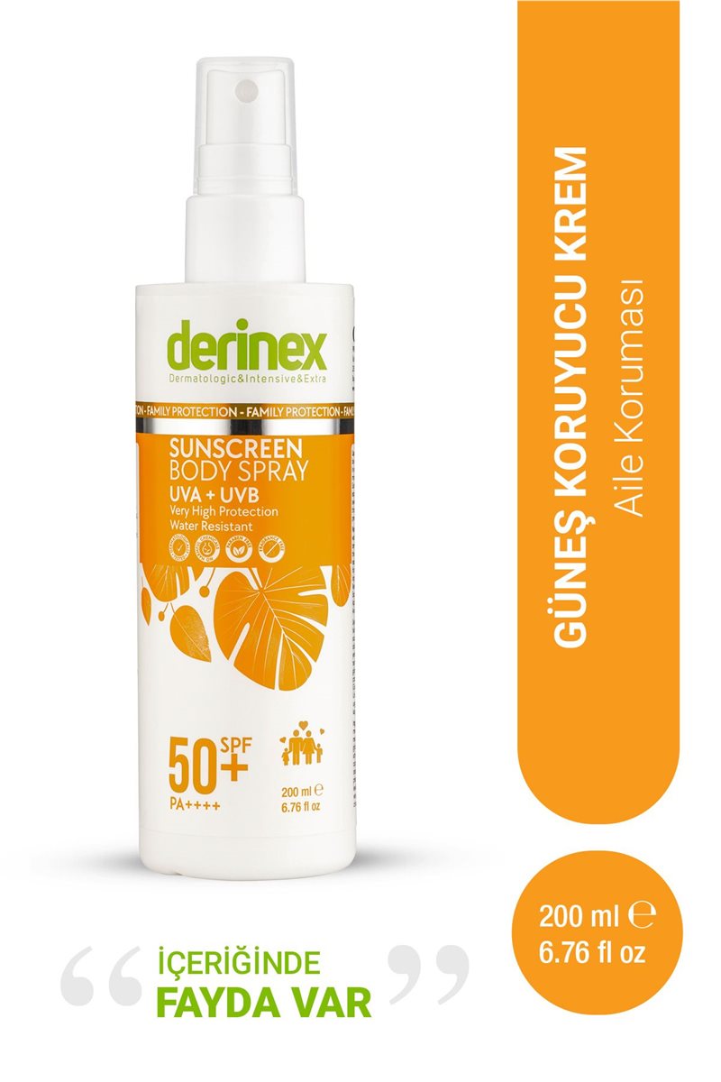 GÜNEŞ KORUYUCU SPREY SPF 50+ AİLE BOYU KULLANIM 200 ML